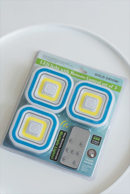 Conjunto de 3 luzes com controle remote